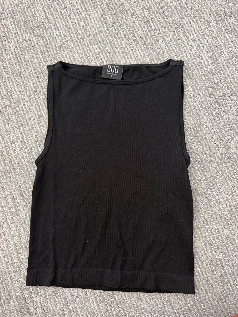 BDG Black Sleeveless Ribbed Tank